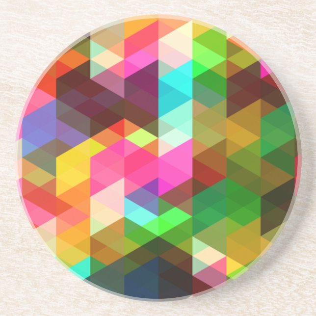 Sparkling Rainbow of Quadrangles Coaster (Front)