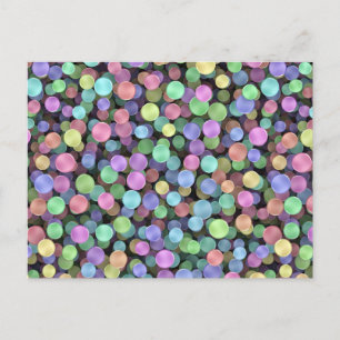 Sparkling Rainbow Polka Dots Postcard