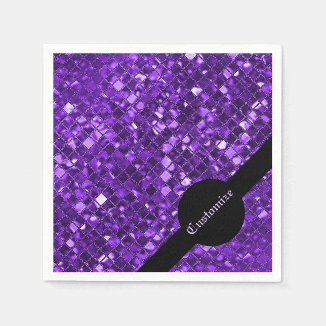 Sparkling Red Mosaic Pattern Napkins (Front)