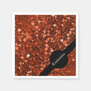 Sparkling Red Mosaic Pattern Napkins