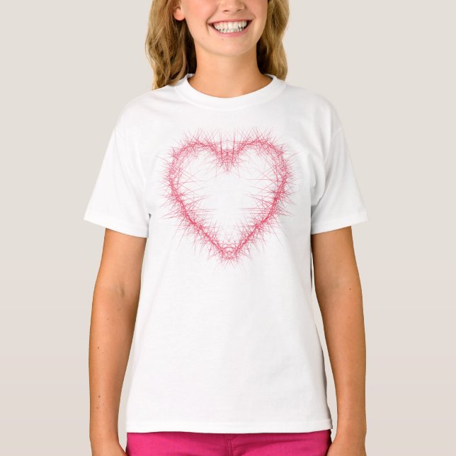 Sparkling red valentine heart design T-Shirt (Front)