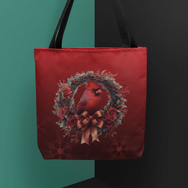 Sparkling Red with Red Cardinal Christmas Tote Bag (Creator Uploaded)