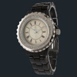Sparkling Rhinestone Vintage Watch - Elegant Black<br><div class="desc">Add a touch of glamour to a classic silhouette with this sparkling rhinestone vintage watch. Featuring a dazzling crystal-encrusted bezel and a sleek black metal link bracelet, this timepiece is a sophisticated tribute to timeless style. Specifically curated as a distinguished parent gift, it serves as a radiant 'thank you' for...</div>