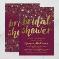 Sparkling Ruby Bridal Shower Invitations