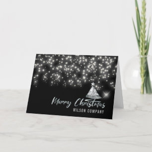 Sparkling  script Merry Christmas  corporate Holiday Card