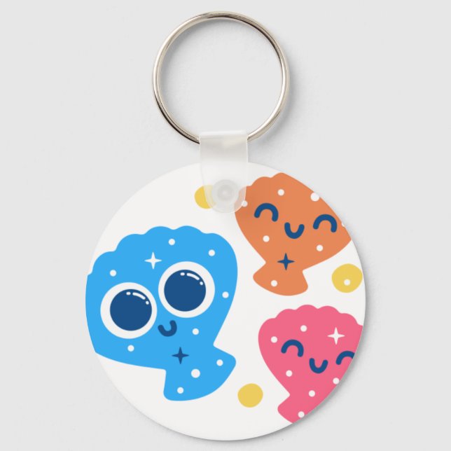 Sparkling seashells key ring (Front)