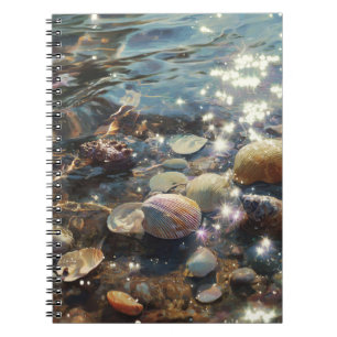 Sparkling Seashells Ocean Shore Notebook