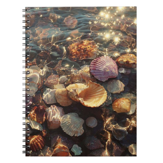 Sparkling Seashells Underwater Ocean Notebook (Front)