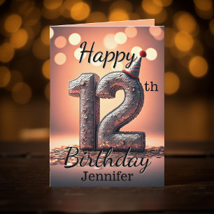 Sparkling Sequin 12th Birthday Celebration Card