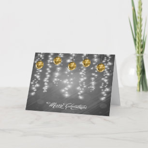 Sparkling Silver and Gold Christmas Holiday Card