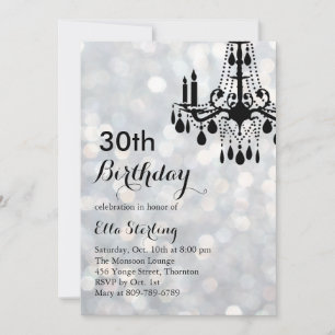 Sparkling Silver Ballroom 30th Birthday Invitation