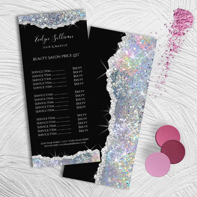 sparkling silver glitter price list rack card (Creator Uploaded)