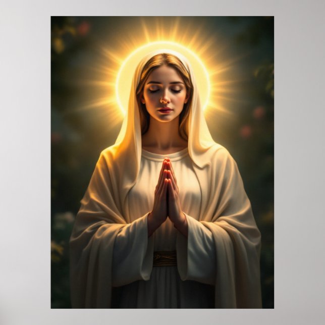 Sparkling Sincerity: Virgin Mary Prayer  Poster (Front)