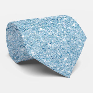 Sparkling Sky Blue Glitter Neck Tie