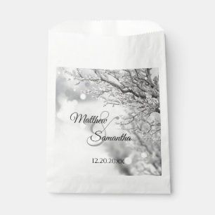 Sparkling Snow and Ice Winter Wedding Favour Bag