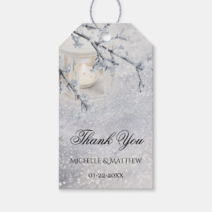 Sparkling Snow Winter Wedding Gift Tags