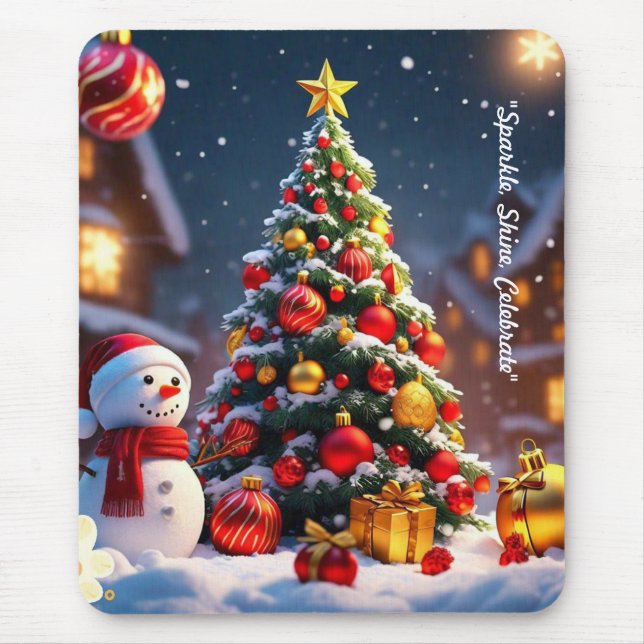 "Sparkling Snowy Nights" Mouse Pad (Front)