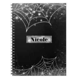 Sparkling Spiderwebs Halloween Gothic Glam Notebook