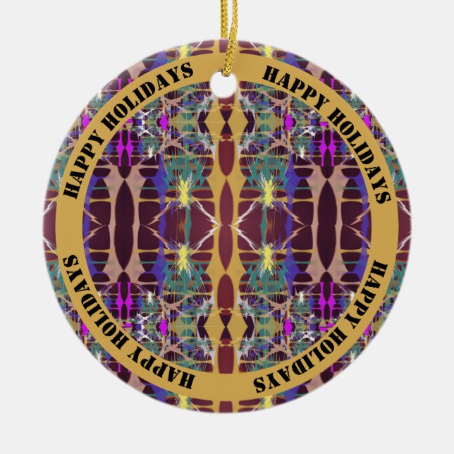 Sparkling Stars - Customisable Text Ceramic Ornament (Front)