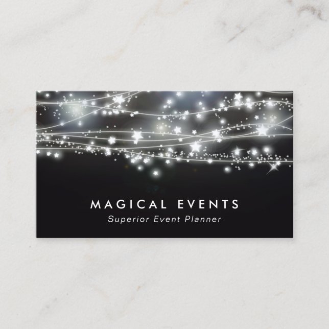 Sparkling Stars Event Planning and Entertainment Business Card (Front)