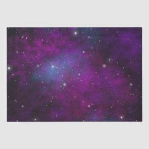 Sparkling Stars on Deep Purple Space Background Tissue Paper