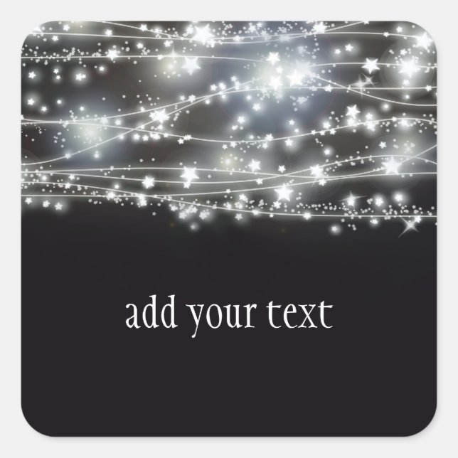 Sparkling Stars Square Sticker (Front)