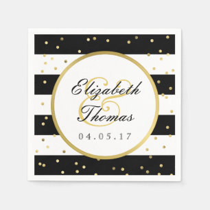 Sparkling Stripes Elegant Wedding Napkin