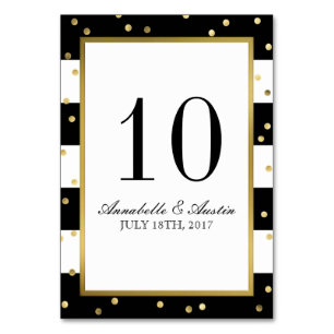 Sparkling Stripes   Elegant Wedding Table Card