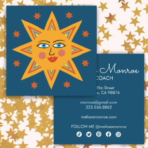 Sparkling Sun Cute and Charming Colourful   Square Business Card