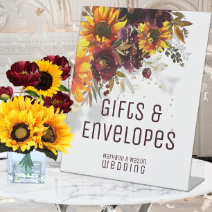 Sparkling Sun & Wine Gifts & Envelopes Pedestal Sign