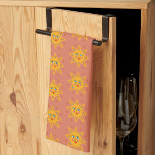 Sparkling Suns Cute and Charming Pattern  Tea Towel