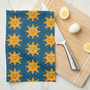 Sparkling Suns Cute and Charming Pattern Tea Towel