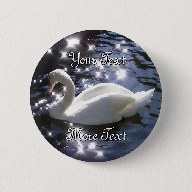 Sparkling Swan Button (Front)