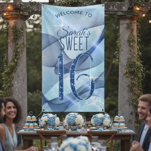 Sparkling Swirls Sweet Sixteen Blue ID652 Banner