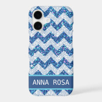 *~* Sparkling Teal Blue Glitter Chevron Glitter