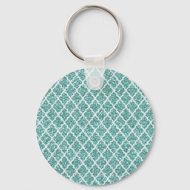 Sparkling Teal Key Ring (Front)