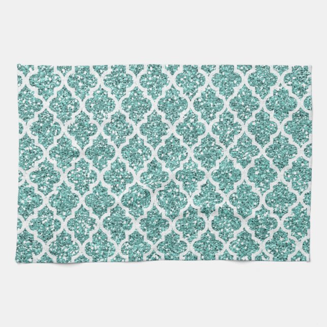 Sparkling Teal Tea Towel (Horizontal)