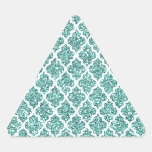 Sparkling Teal Triangle Sticker