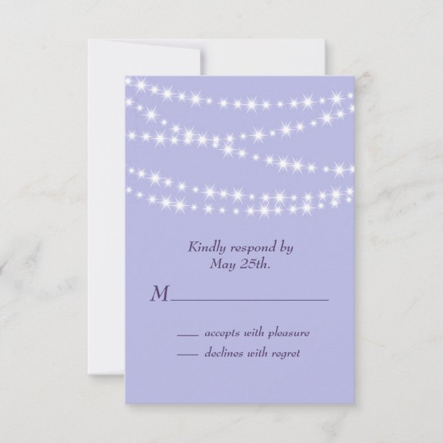 Sparkling Twinkle Lights RSVP purple Card (Front)