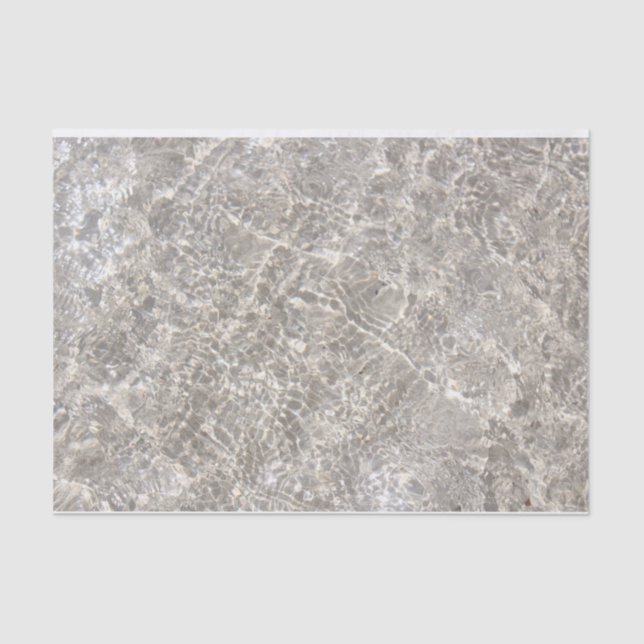 Sparkling water on beach sand shore tissue paper (Front)
