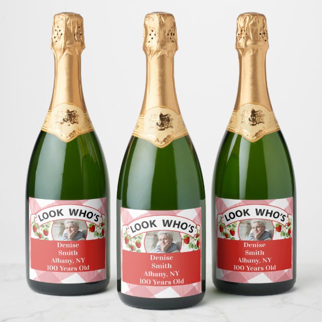 Sparkling Wine 100th Birthday Labels-Customisable Label (Bottles)
