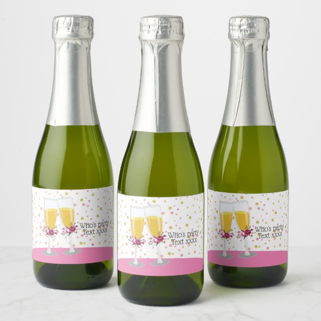 Sparkling Wine  Brunch and Bubbly cheers birthday Label (Bottles)