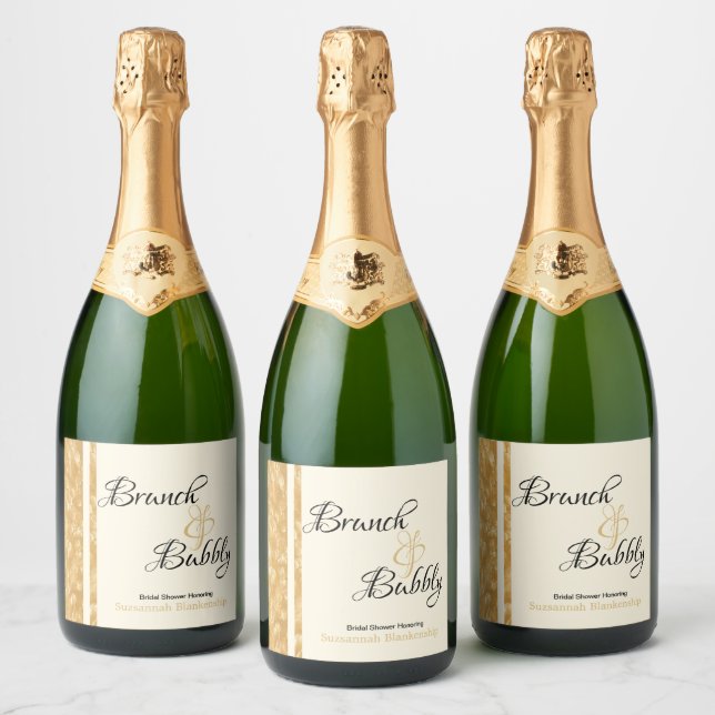 Sparkling Wine Bubbles Brunch Bubbly Bridal Shower Label (Bottles)