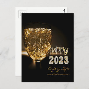 Sparkling Wine Champagne Inspirational Happy 2023 Postcard