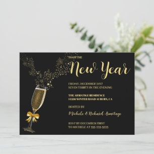 Sparkling Wine New Years Invitation