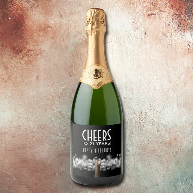 Sparkling Wine on Black Sparkling Wine Label (Creator Uploaded)