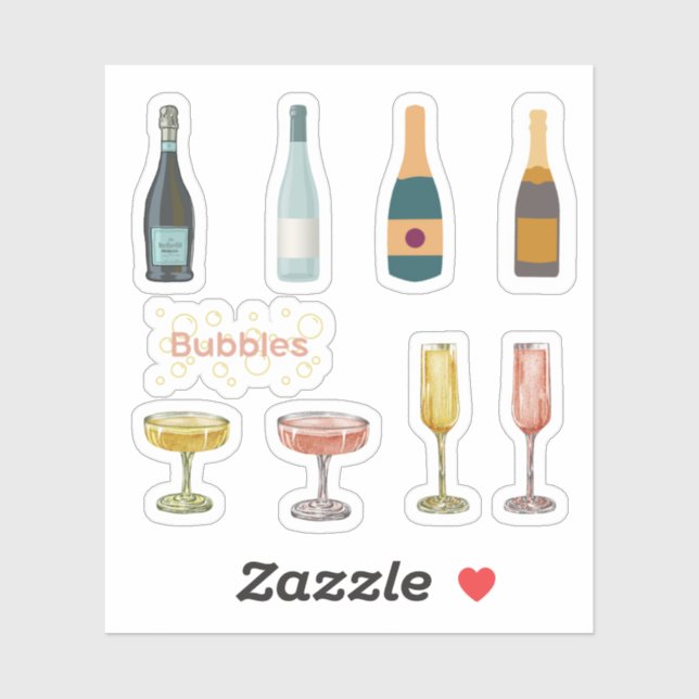 Sparkling Wine Stickers (Sheet)