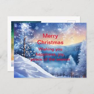 Sparkling Winter Christmas Holiday Card Snowy
