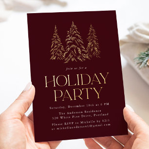Sparkling Winter Pine Burgundy Holiday Party