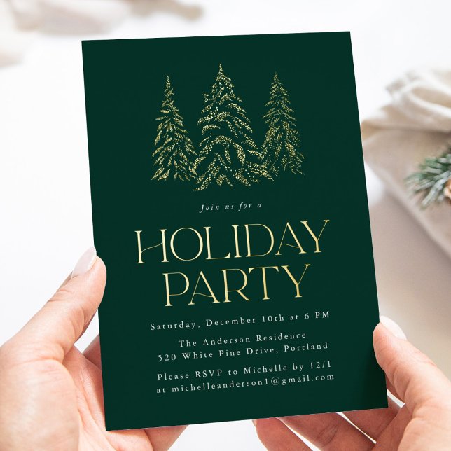 Sparkling Winter Pine Green Holiday Party (Creator Uploaded)